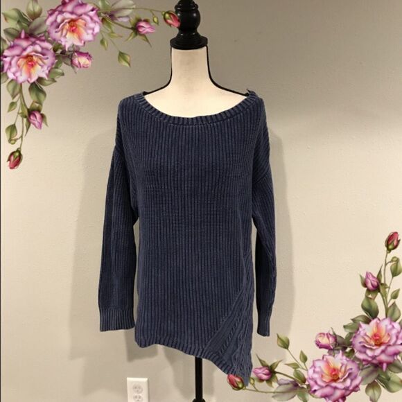 Maurices denim color Long sleeve asymmetrical sweater - Picture 1 of 10
